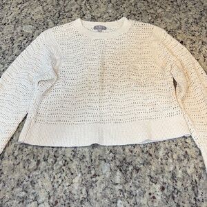 J. Crew Factory Open-Knit Cream Sweater